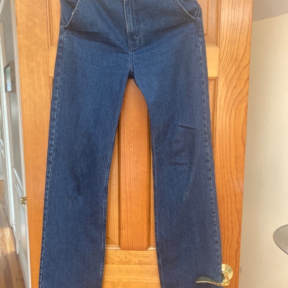 Abercrombie & Fitch 90s Relaxed Jean High Rise Dark Rinse Extra Long Inseam Sz 2 - Picture 2 of 8